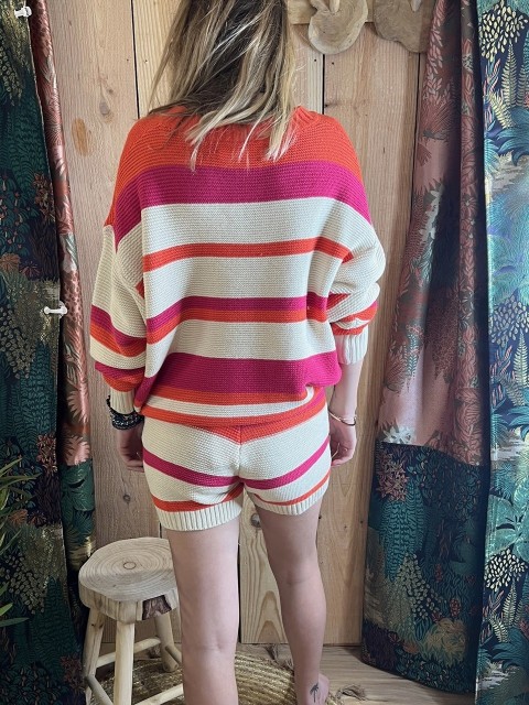 Short Lainage Rayures L.A Women Not Your Girl 2