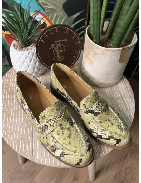 Mocassins Cuir Lux Jaune Bella Face à la Dune
