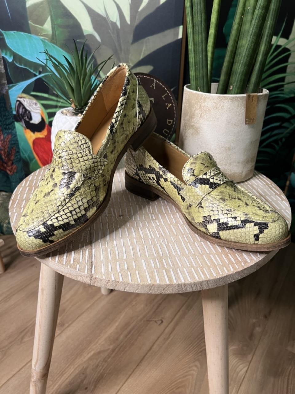 Mocassins Cuir Lux Jaune Bella Face à la Dune