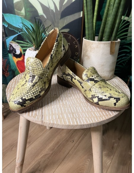 Mocassins Cuir Lux Jaune Bella Face à la Dune