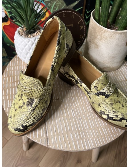 Mocassins Cuir Lux Jaune Bella Face à la Dune