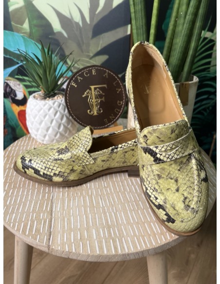 Mocassins Cuir Lux Jaune Bella Face à la Dune
