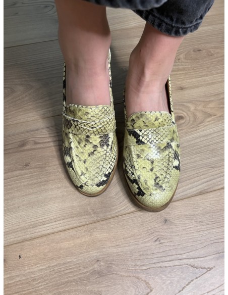 Mocassins Cuir Lux Jaune Bella Face à la Dune