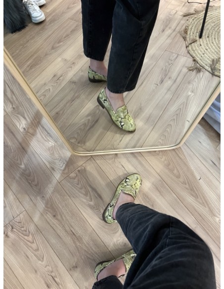 Mocassins Cuir Lux Jaune Bella Face à la Dune