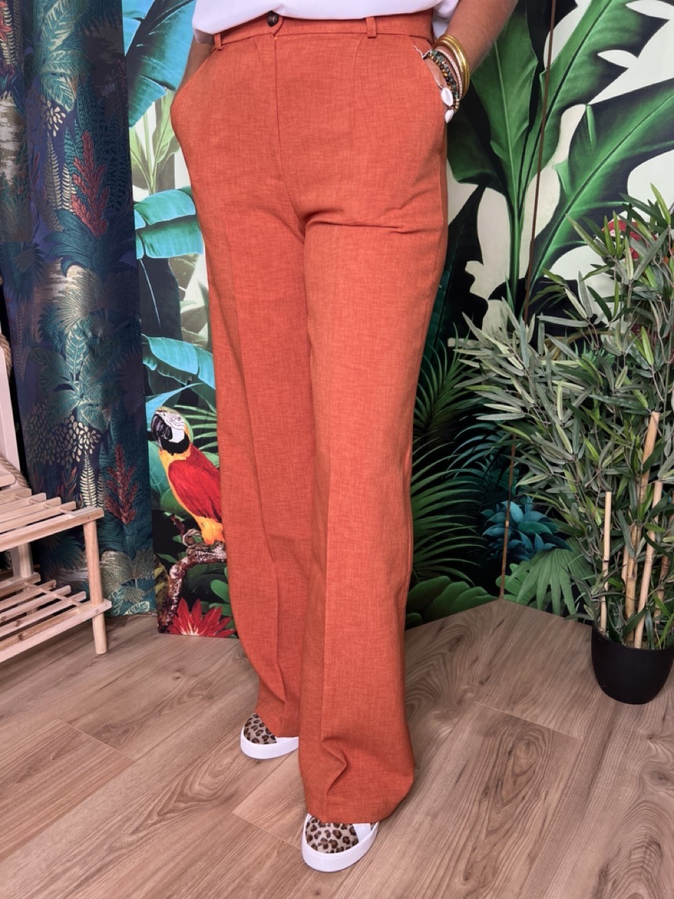 Pantalon Large Fils Mélangés Studio Parisien