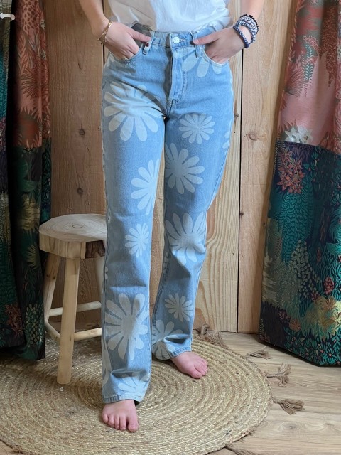 Jean Mi Straight Taille Mi-Haute Paoli Print FAM 2