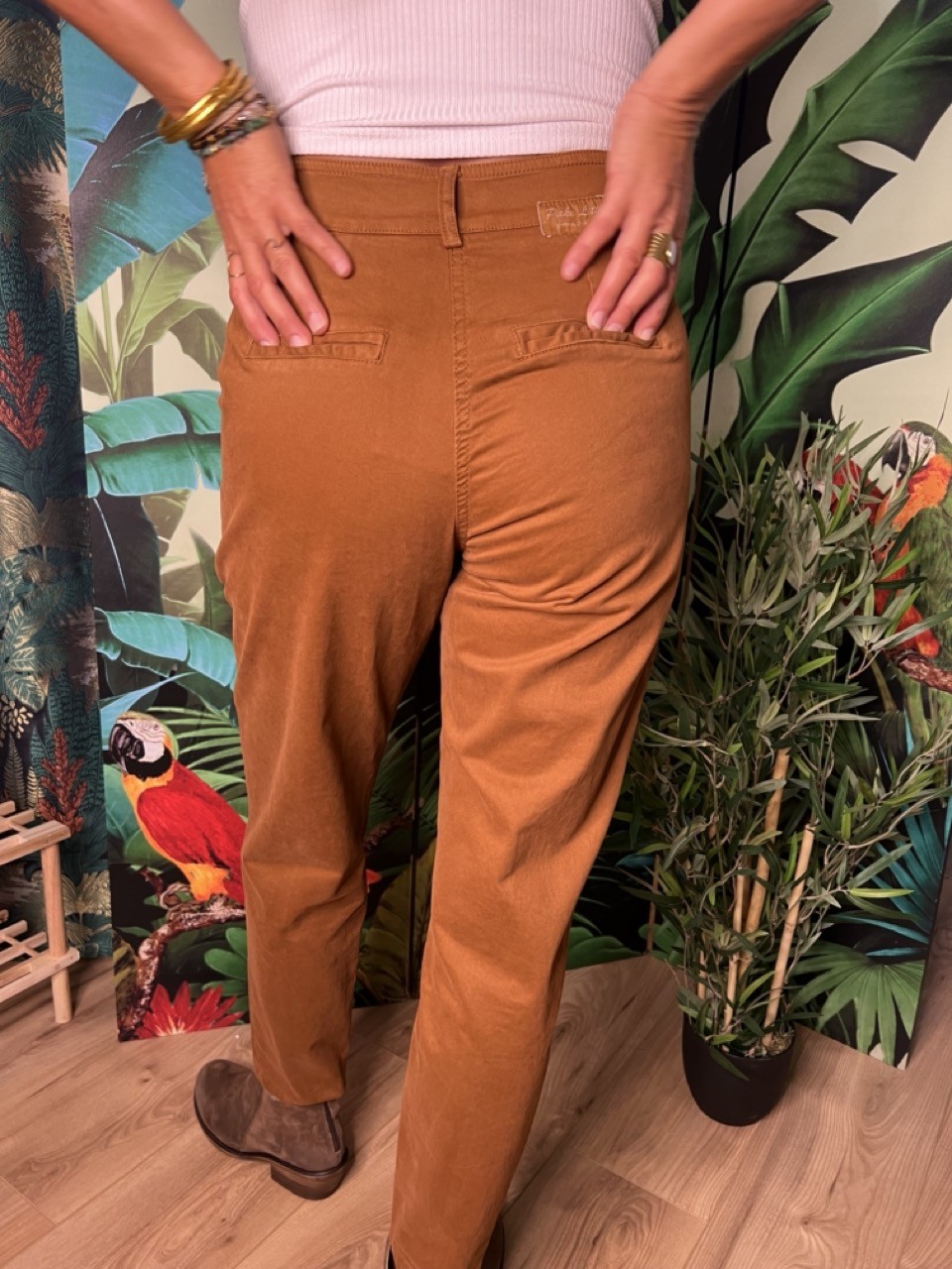 Pantalon Taille Haute 9/10 Stone Maille Pako Litto