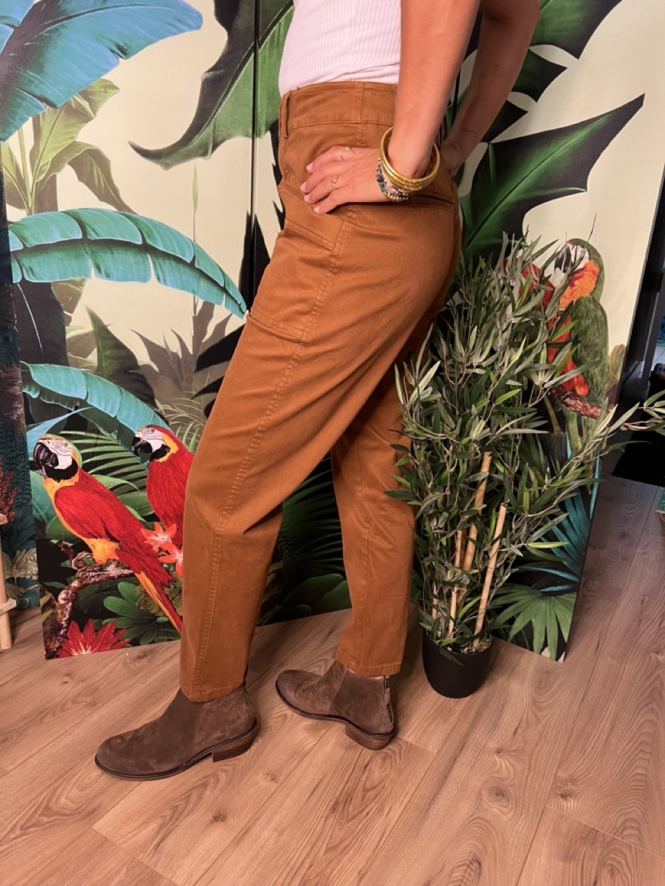 Pantalon Taille Haute 9/10 Stone Maille Pako Litto