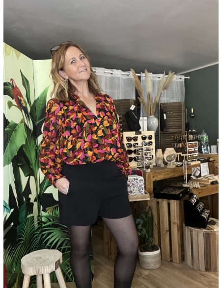 Short Noir Fluide Leondine Cherry Paris