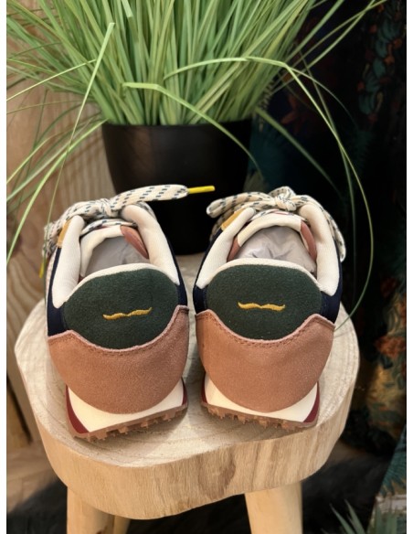 Baskets Running Gabrielle Suède Mesh Bordeaux Nude M.MOUSTACHE