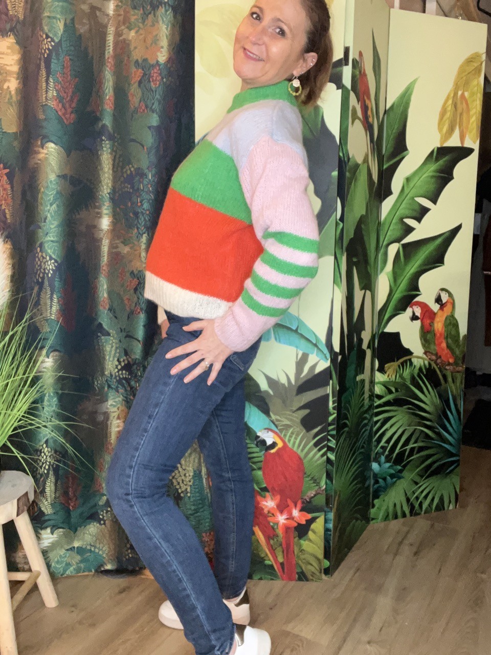 Pull à col rond multicolore Pulz Jeans