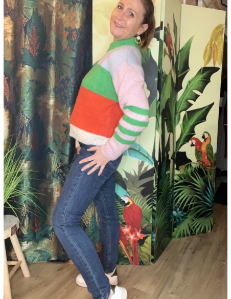 Pull à col rond multicolore Pulz Jeans