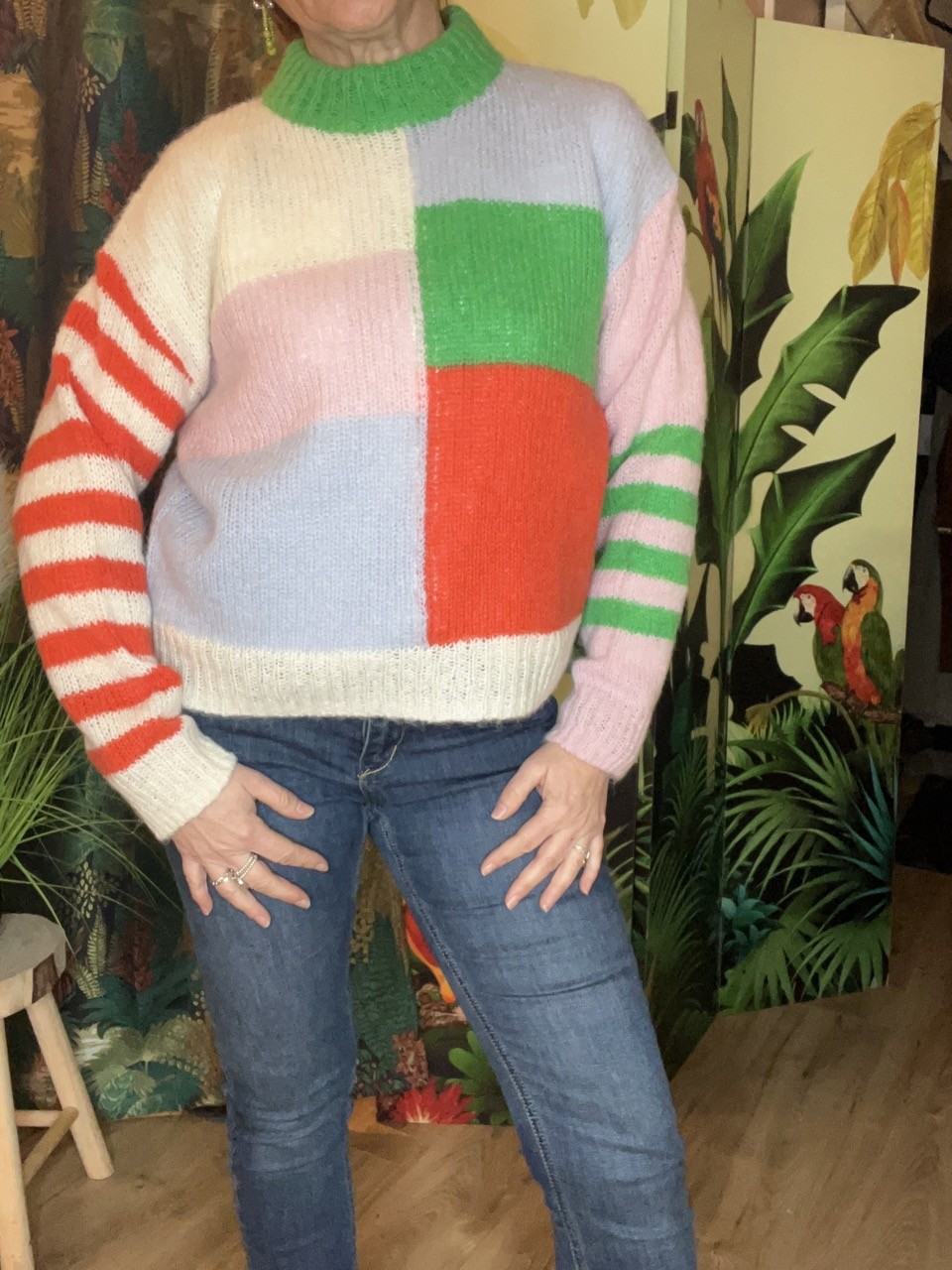 Pull à col rond multicolore Pulz Jeans