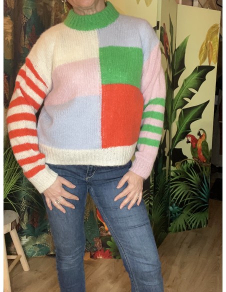 Pull à col rond multicolore Pulz Jeans