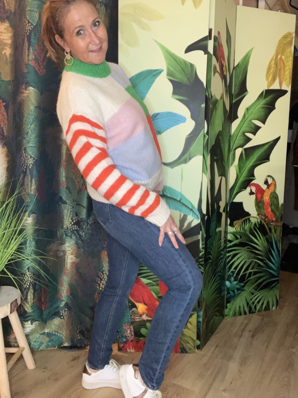 Pull à col rond multicolore Pulz Jeans