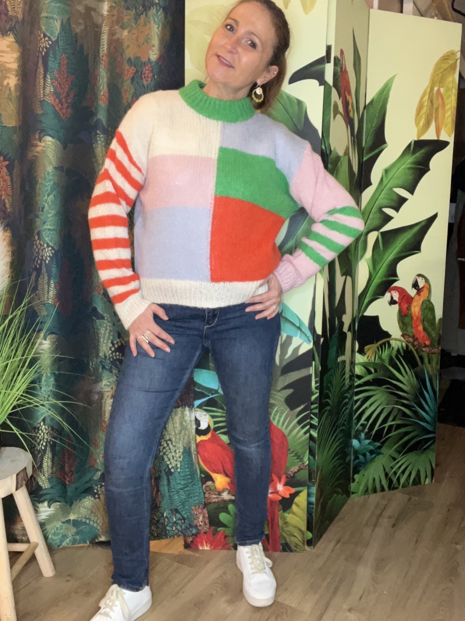 Pull à col rond multicolore Pulz Jeans