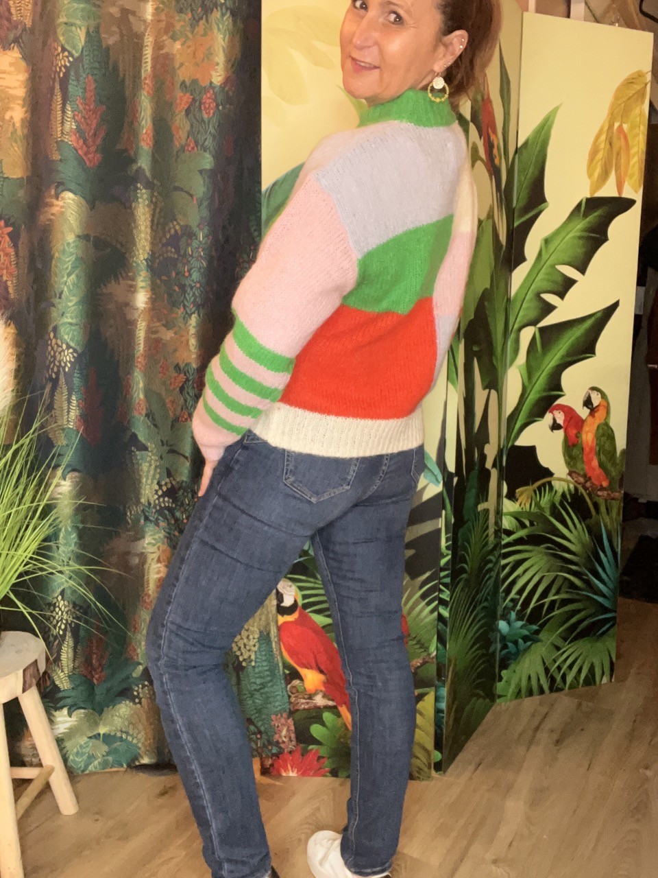 Pull à col rond multicolore Pulz Jeans
