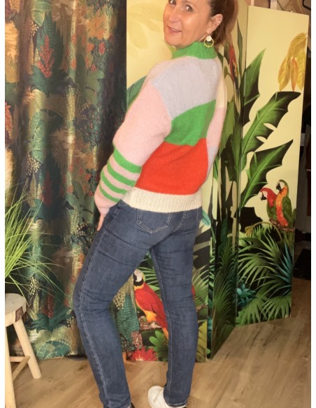 Pull à col rond multicolore Pulz Jeans
