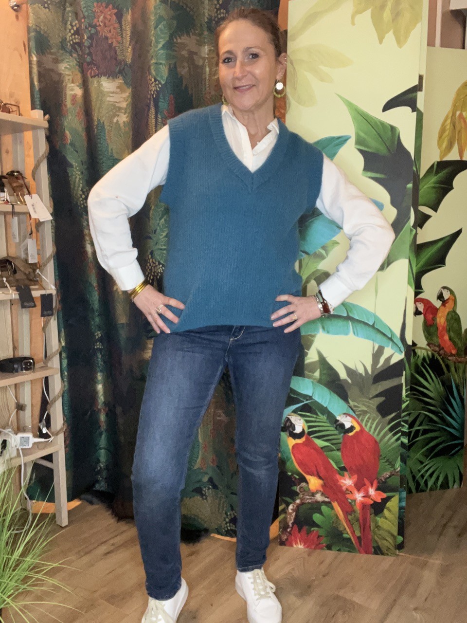 Pull Débardeur Bleu Canard Mélia Artlove