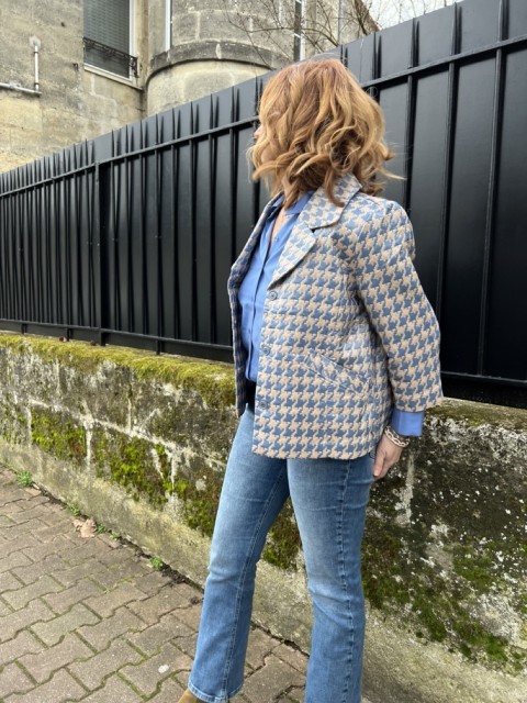 Veste Courte Jacquard Pied de Poule Costercopenhagen 2