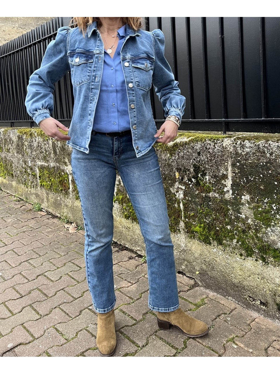 Jean Denim 7/8ème Taille Haute Bootcut Ria Pulz