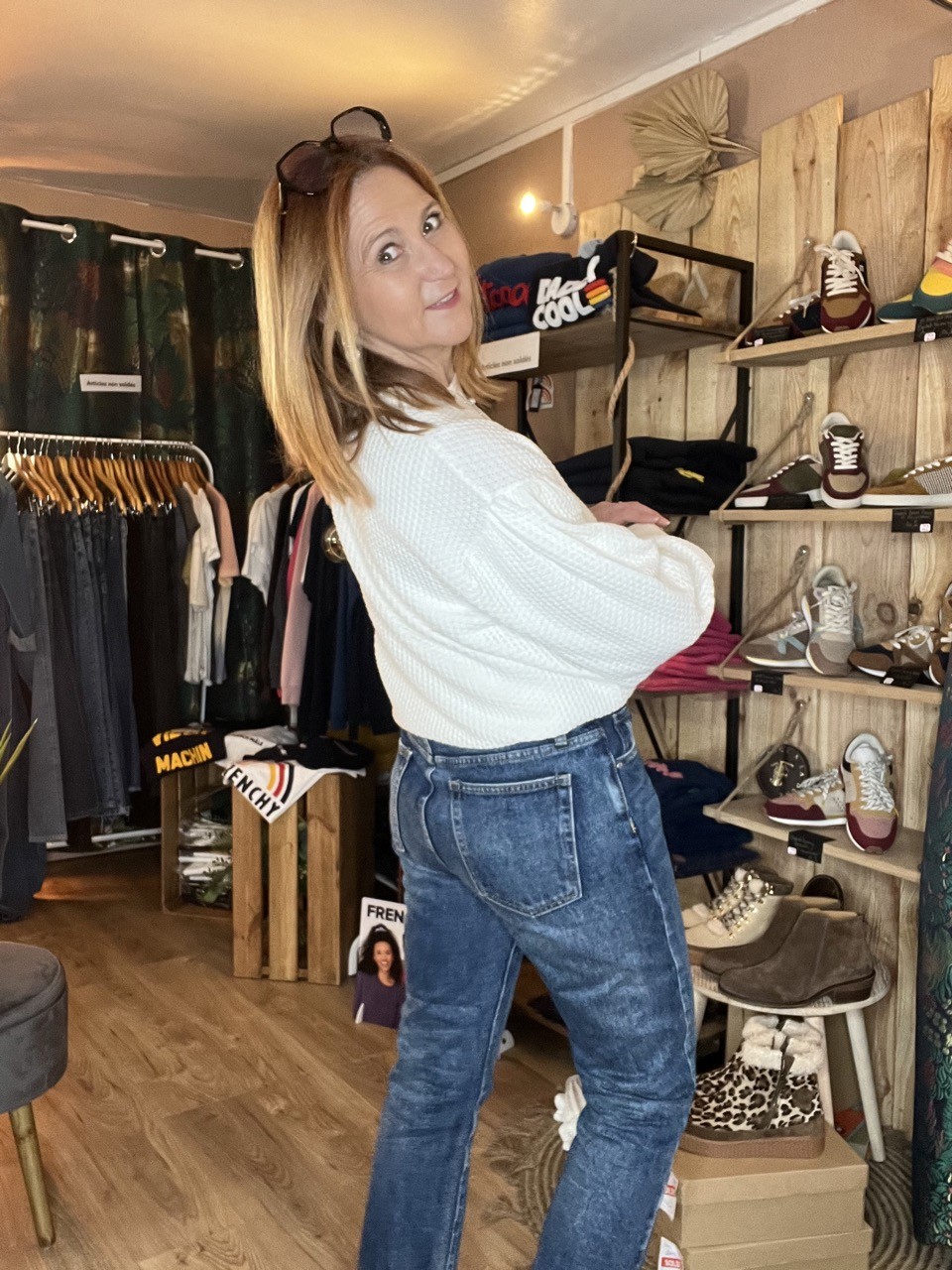 Pull Blanc Manches Bouffantes Solbrit MSCH