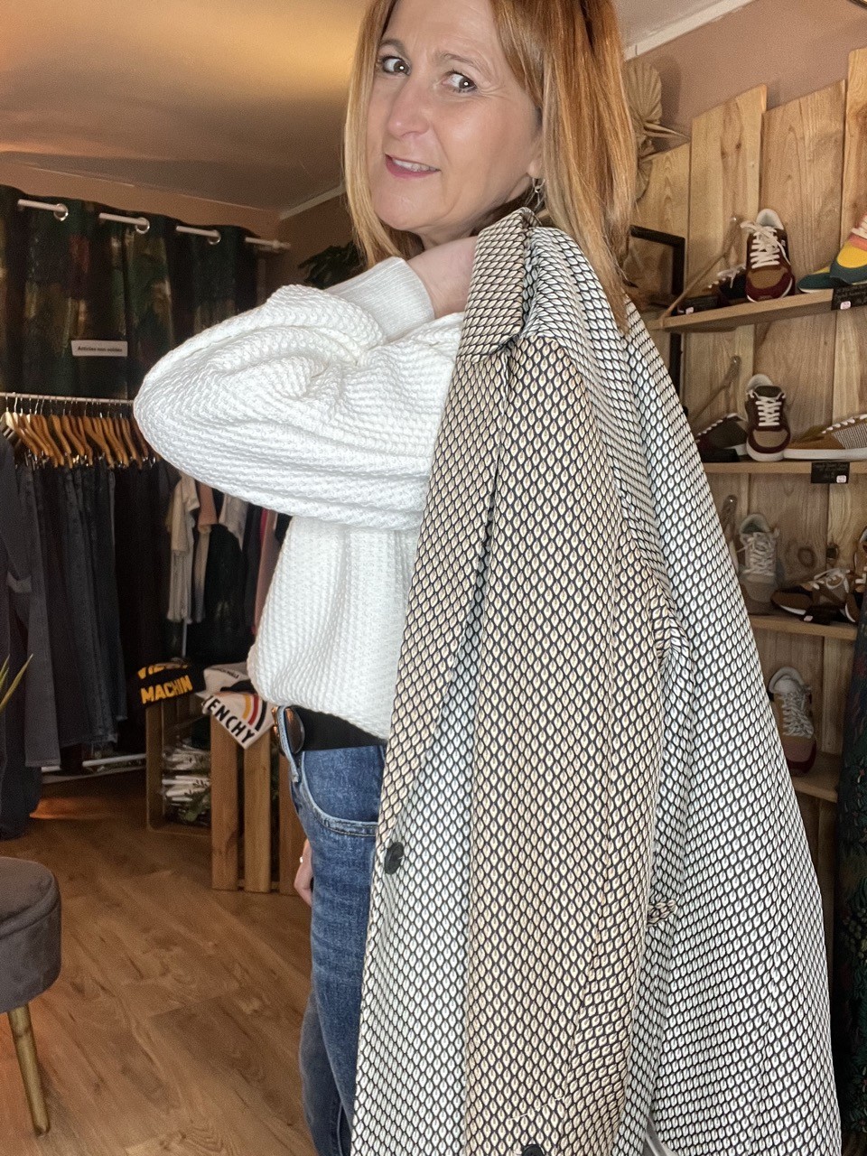 Pull Blanc Manches Bouffantes Solbrit MSCH