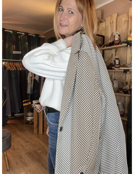 Pull Blanc Manches Bouffantes Solbrit MSCH