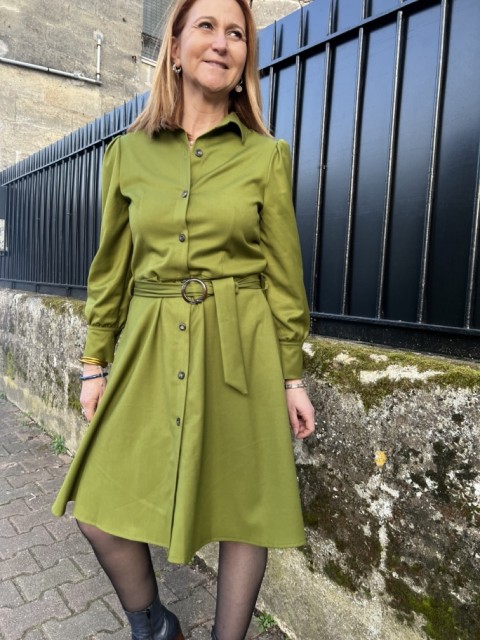 Robe chemise midi ceinture boucle Studio Parisien 2