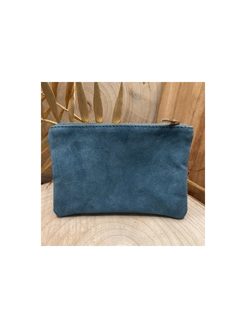 Pochette Main Cuir Suède Delphine Cherry Paris