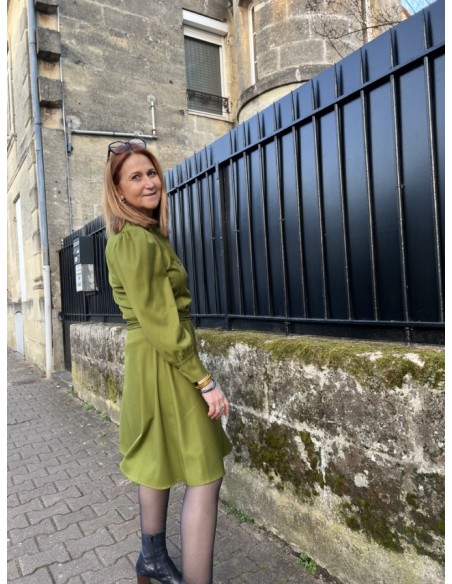 Robe chemise midi ceinture boucle Studio Parisien