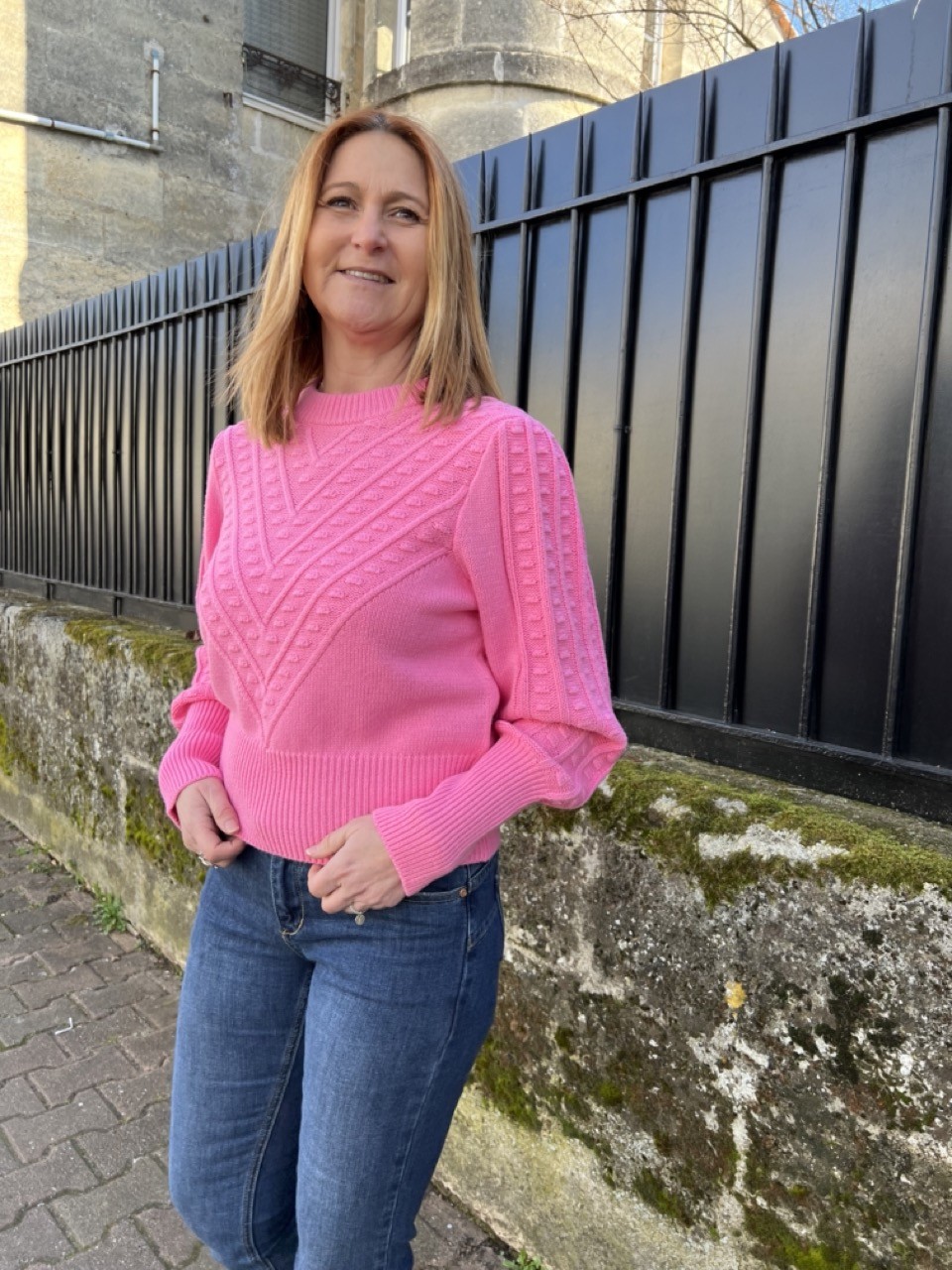 Pull Maille Coton Rose Amy Pulz
