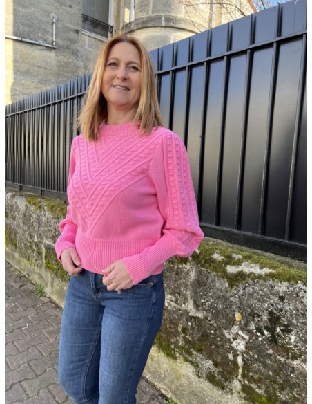 Pull Maille Coton Rose Amy Pulz