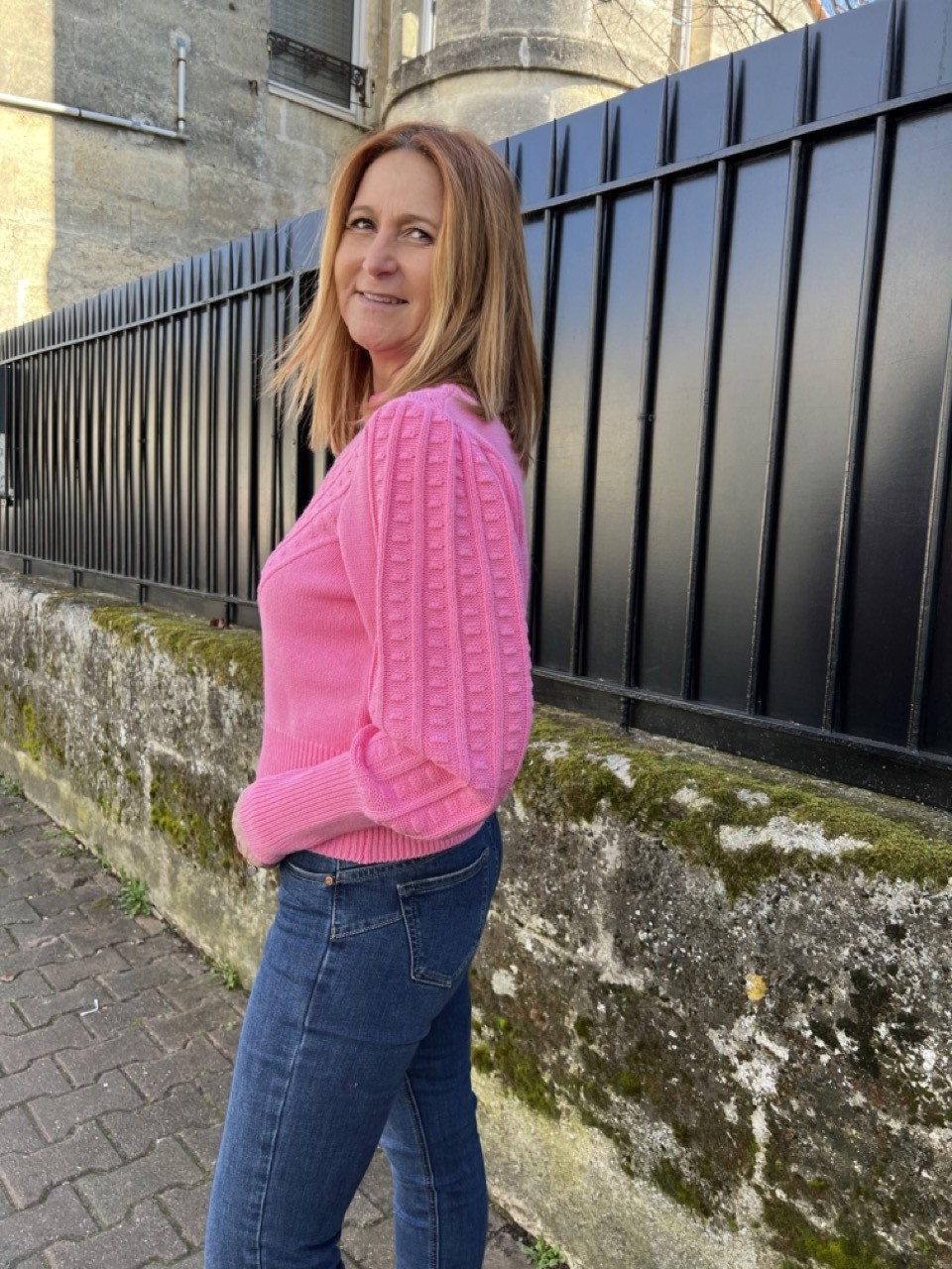 Pull Maille Coton Rose Amy Pulz