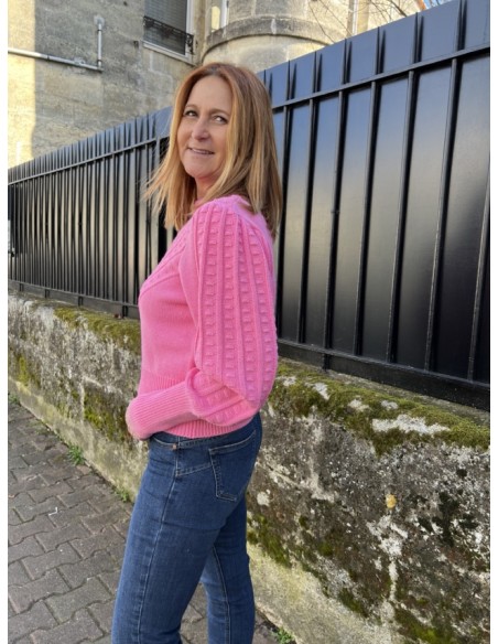 Pull Maille Coton Rose Amy Pulz