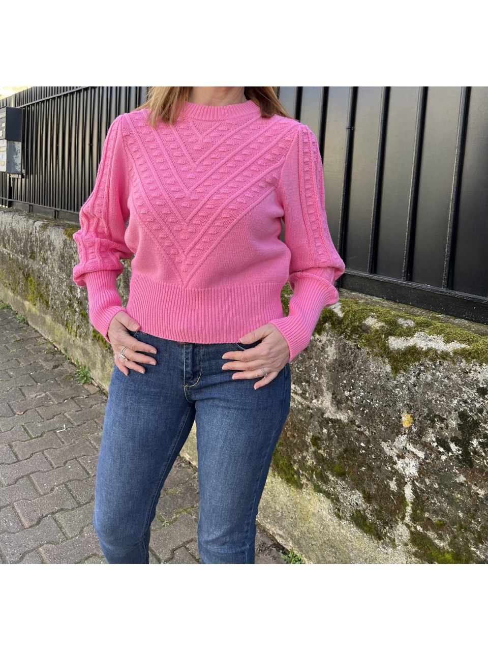 Pull Maille Coton Rose Amy Pulz