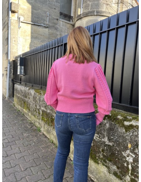Pull Maille Coton Rose Amy Pulz