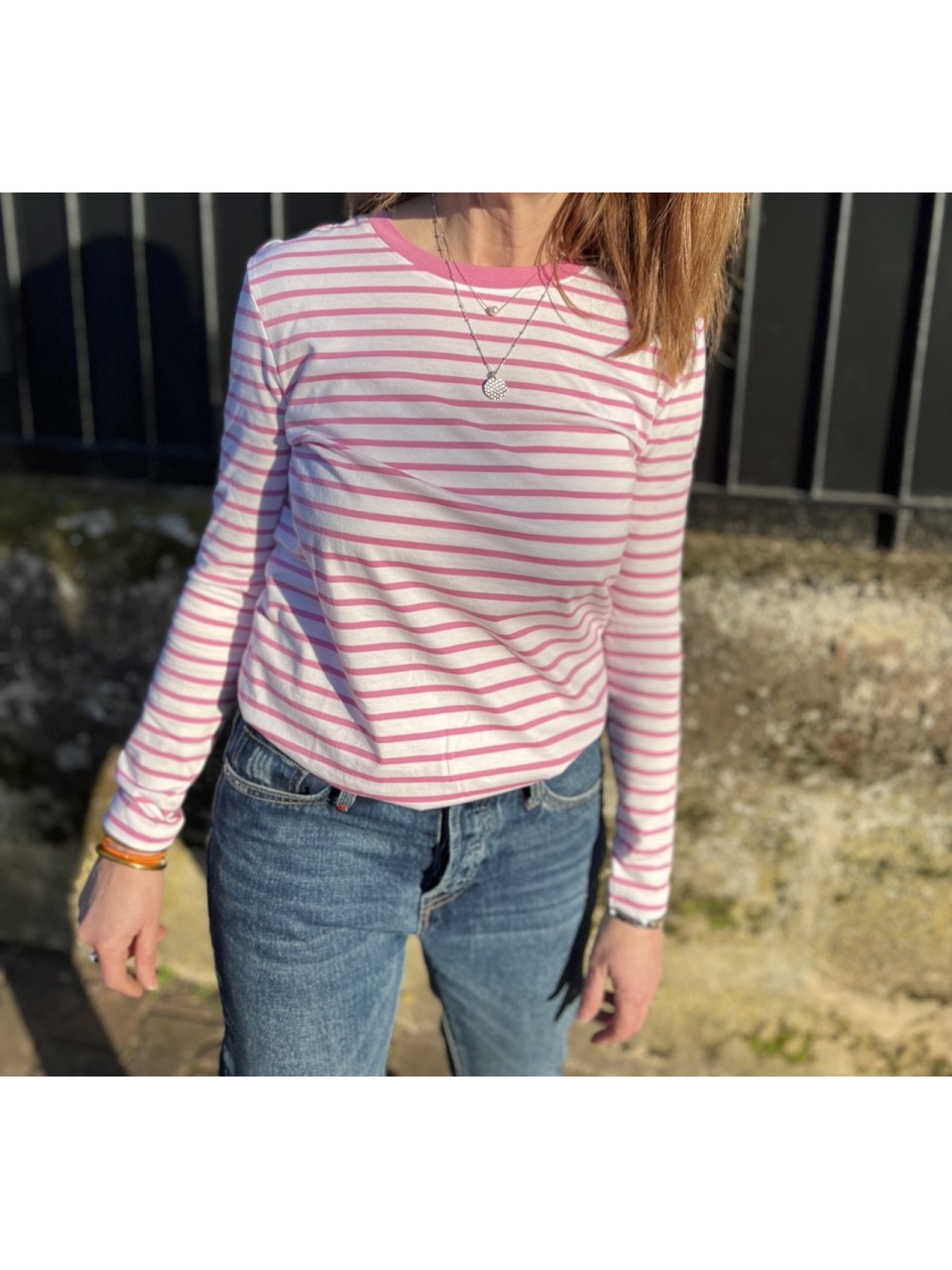 Tee Shirt Manches Longues Marinière Bloomie...