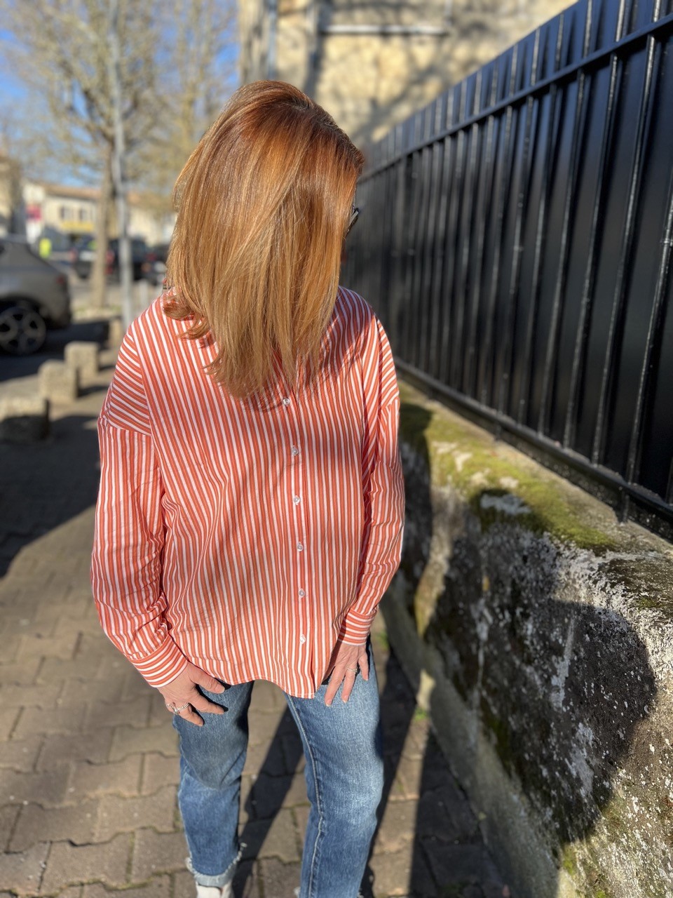 Chemise Longue Rayée Coton Organic Emma Selected
