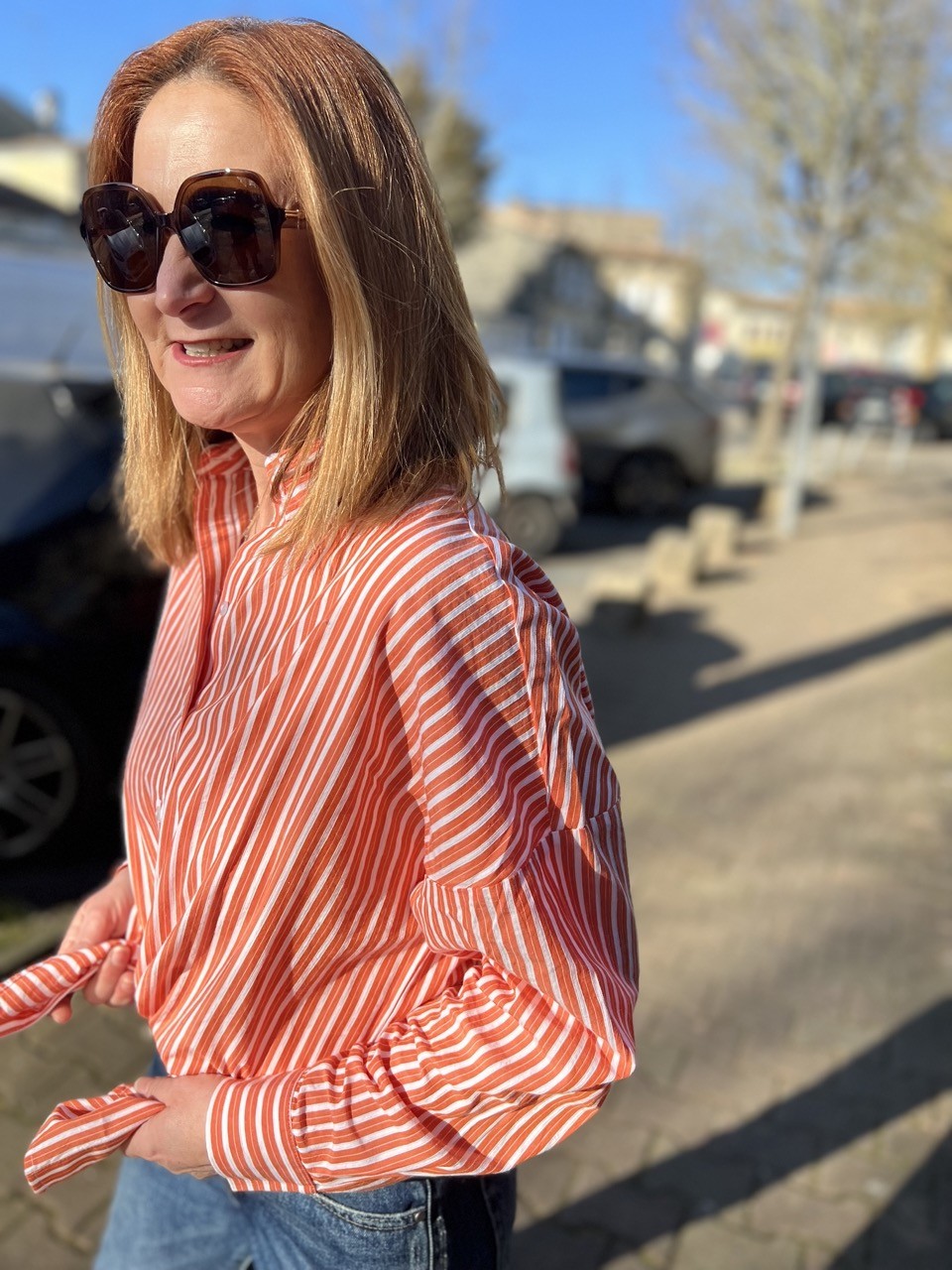 Chemise Longue Rayée Coton Organic Emma Selected