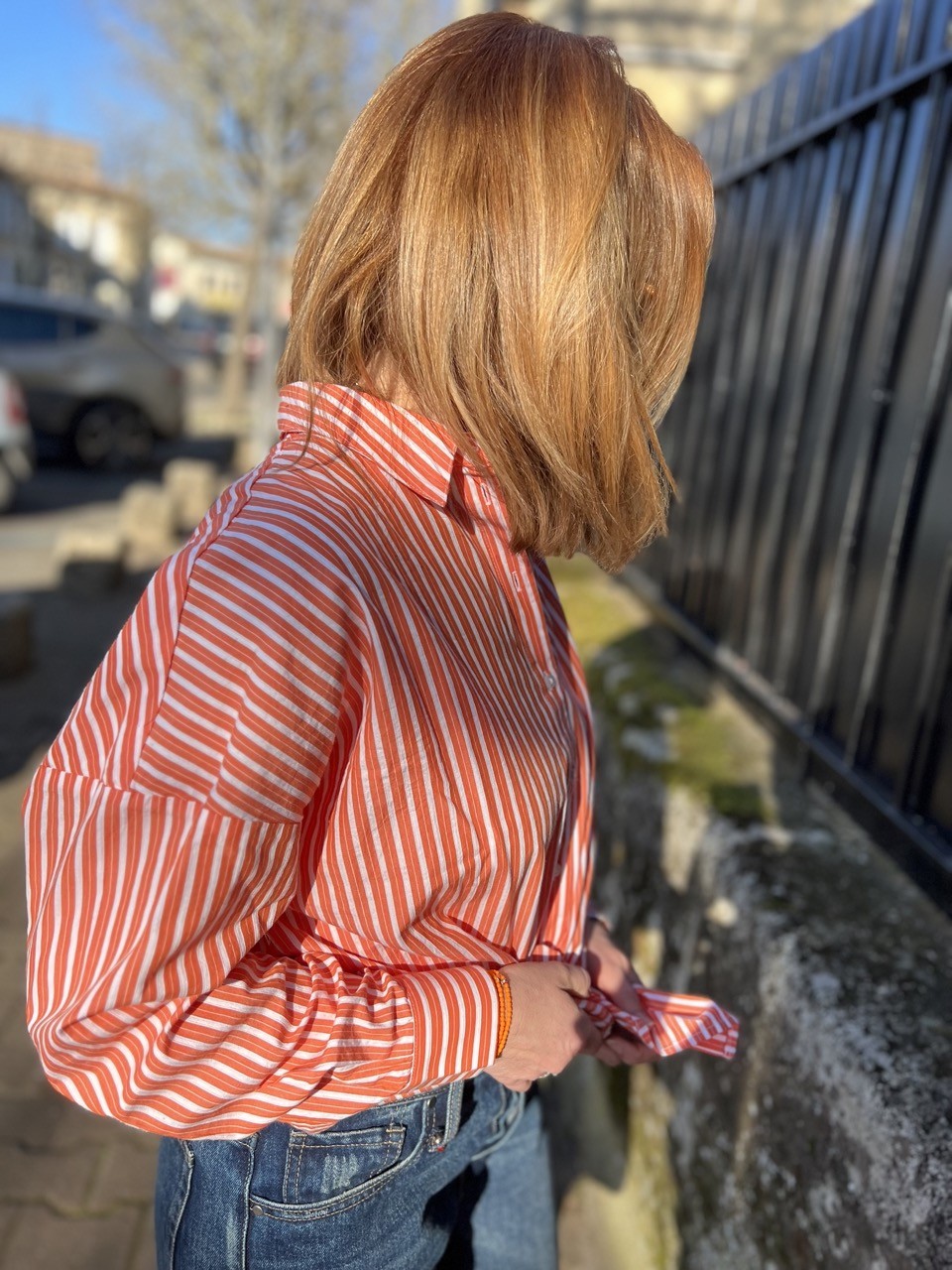 Chemise Longue Rayée Coton Organic Emma Selected