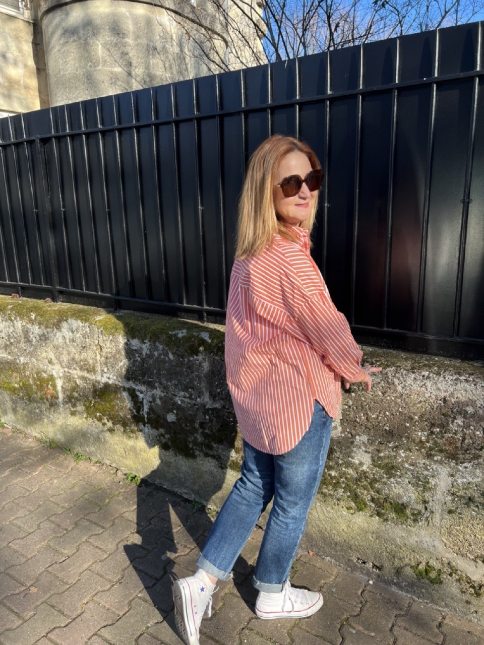 Chemise Longue Rayée Coton Organic Emma Selected