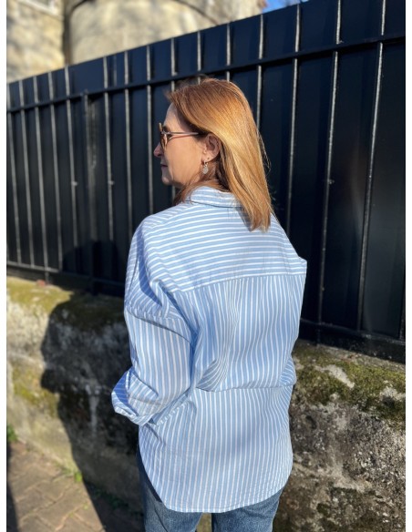 Chemise Longue Rayée Coton Organic Emma Selected