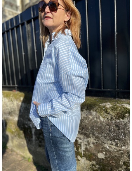 Chemise Longue Rayée Coton Organic Emma Selected