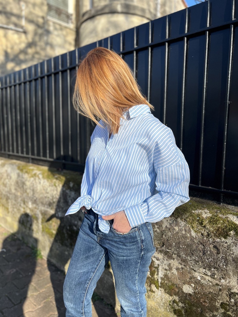 Chemise Longue Rayée Coton Organic Emma Selected