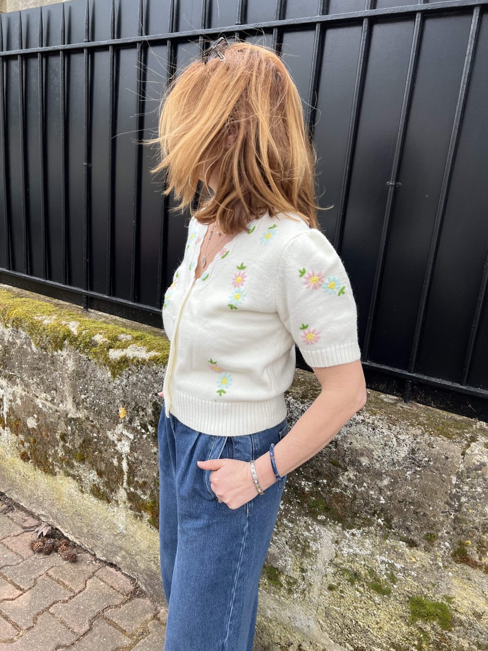Cardigan brodé manches courtes Aida Artlove