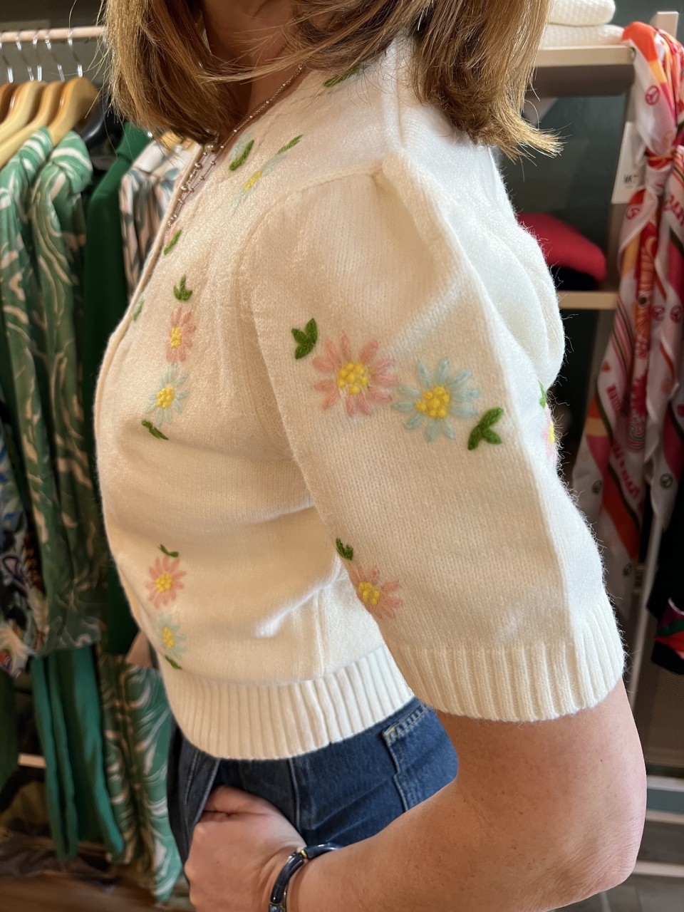 Cardigan brodé manches courtes Aida Artlove