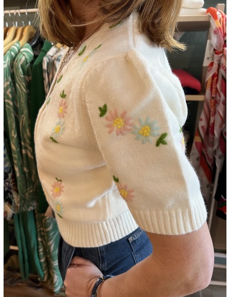 Cardigan brodé manches courtes Aida Artlove