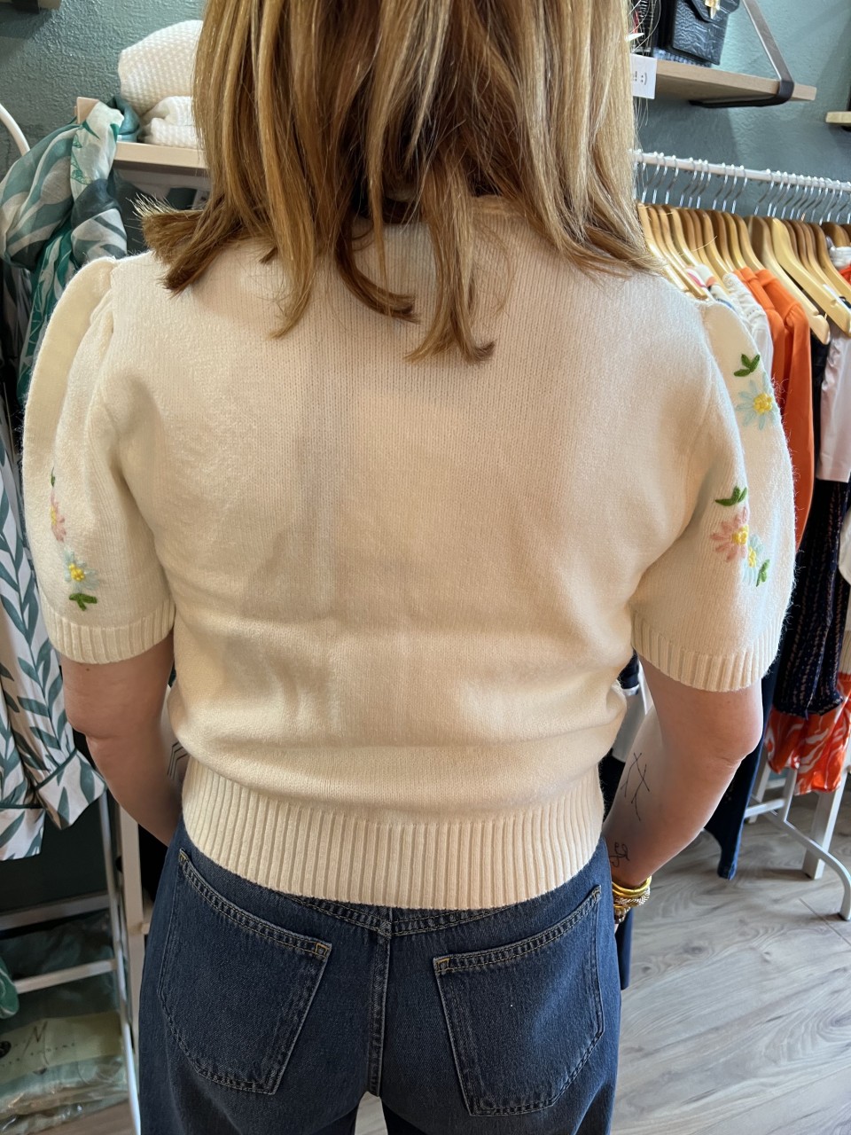 Cardigan brodé manches courtes Aida Artlove