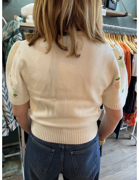 Cardigan brodé manches courtes Aida Artlove